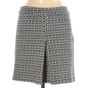 Trulli Side Zip Black Cream Print Skirt 6